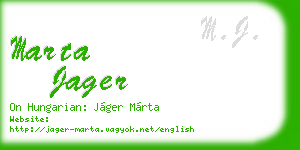 marta jager business card